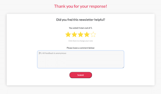 Survey emails is to gather valuable feedback from subscribers