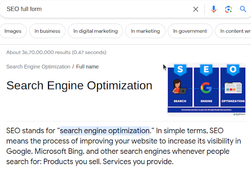 Target featured snippet